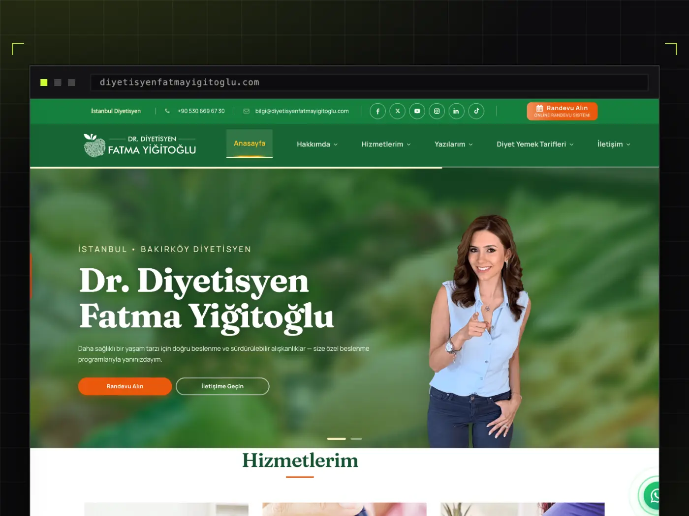 Sağlık ve diyet markası sitesi
